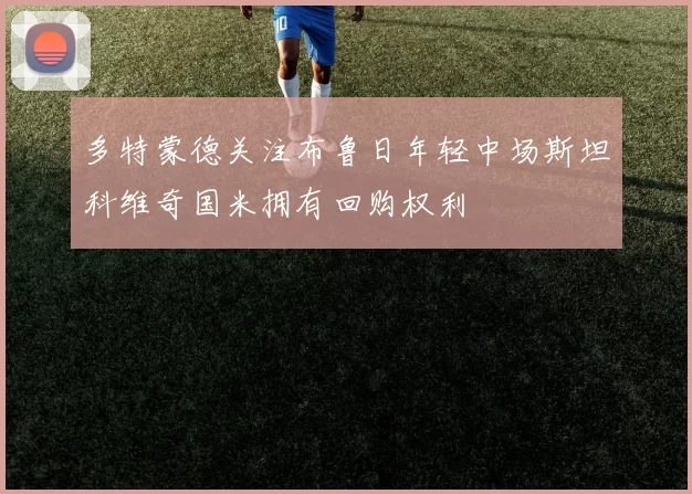 多特蒙德关注布鲁日年轻中场斯坦科维奇国米拥有回购权利